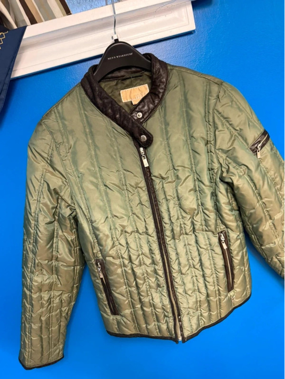 Michael Kors Olive Green Quilted Jacket - Size L